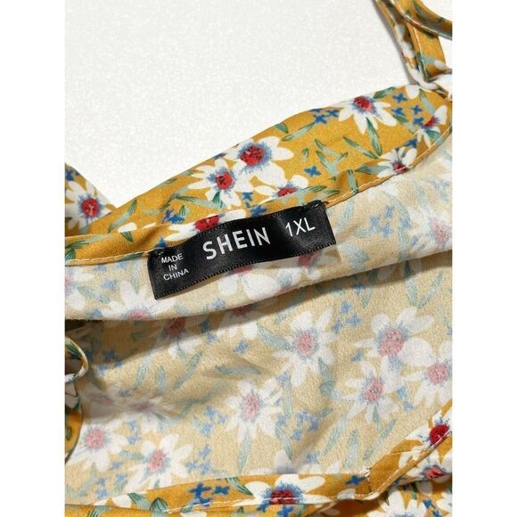 Shein Women's Sleeveless Floral Print Boho Peplum Cami Top Multi-Color Size 1XL - Picture 2 of 11